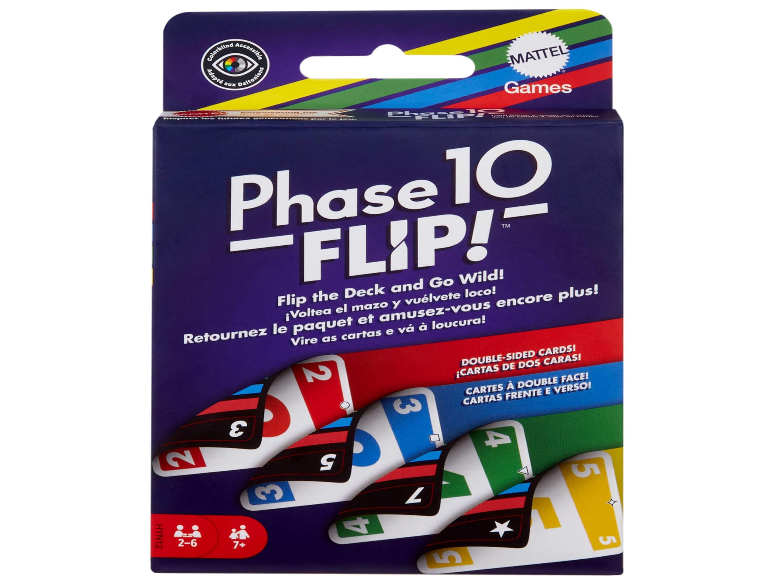 Photos - Jigsaw Puzzle / Mosaic Mattel Games Phase 10 Flip Card Game Family Card Game with Double-sided Cards Includes Special Color-Based Phases for 2-6 Pl 