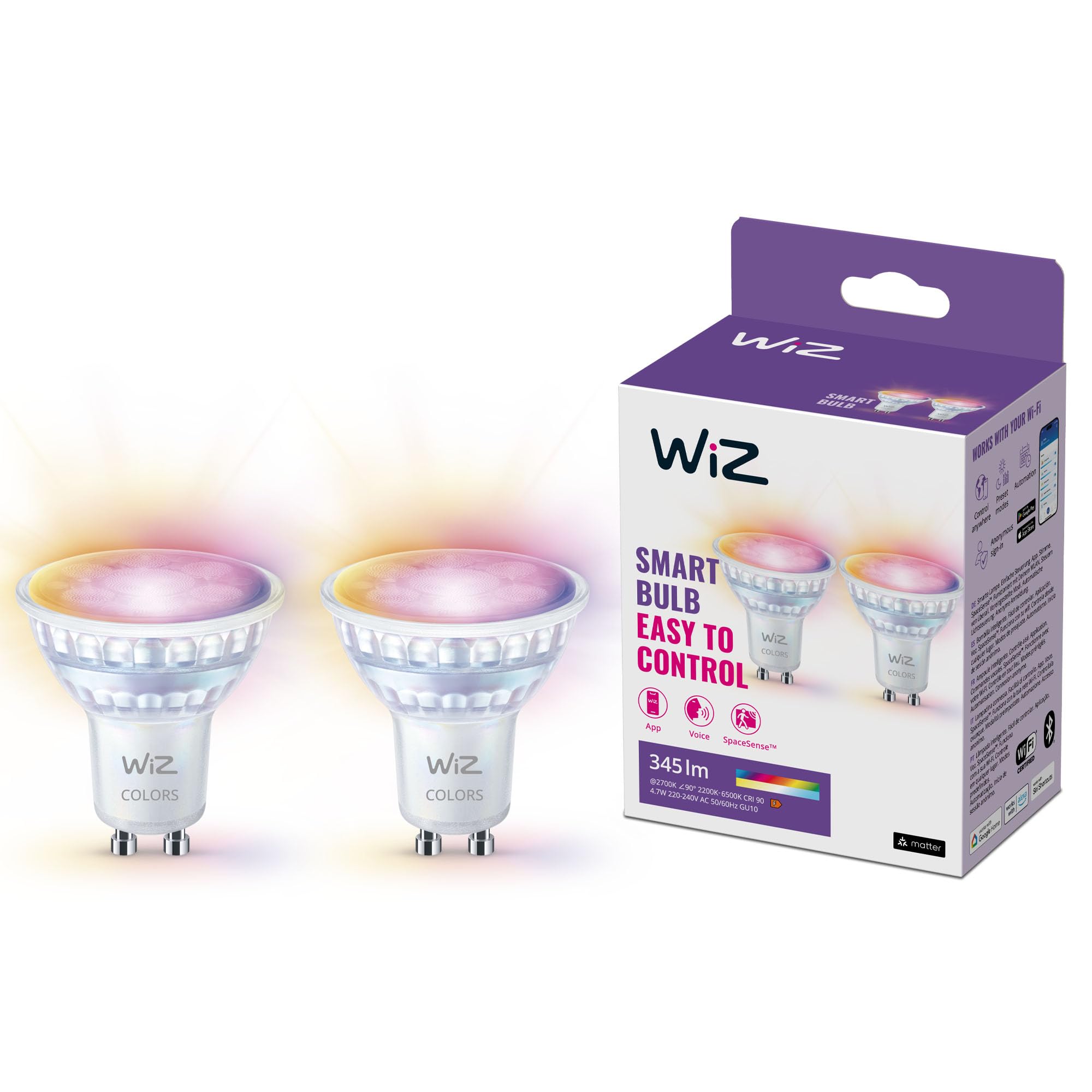Wiz Connected Wi-Fi BLE 50W GU10 GLASS 922-65 RGB2PF/6 НОВЫЙ