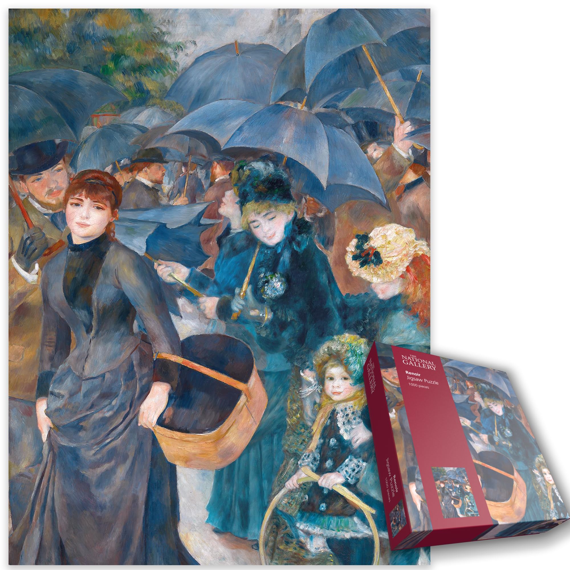 The Umbrellas 1000 Teile Puzzle – Renoir-Kunstwerk Aus Der National Gallery, 66x50 Cm, Nachhaltige Verpackung