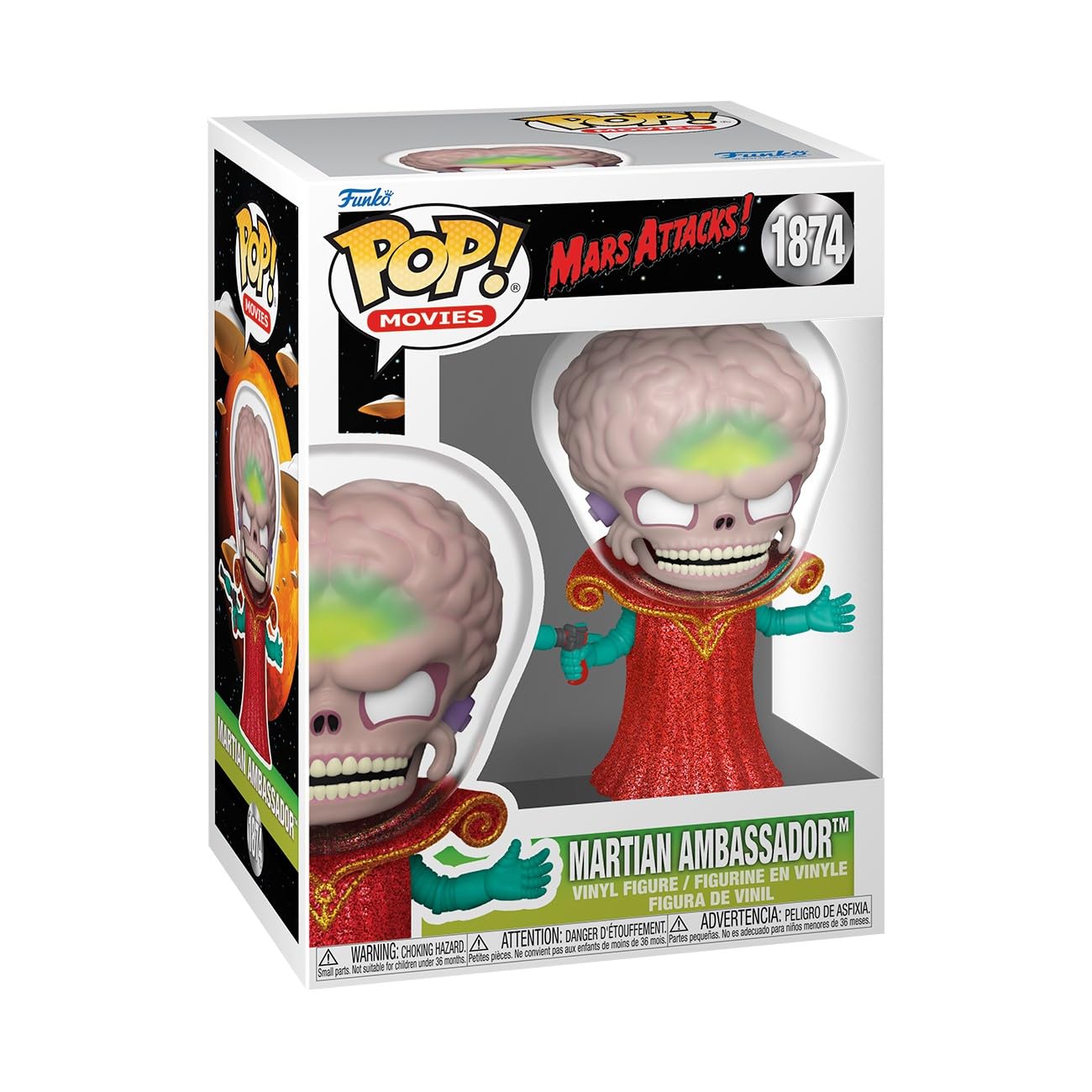 Photos - Action Figures / Transformers Funko POP! Movies: Mars Attacks - Alien Leader Leader - Mars Attacks Film - Collectable Vinyl Figure - Gift Idea - Official
