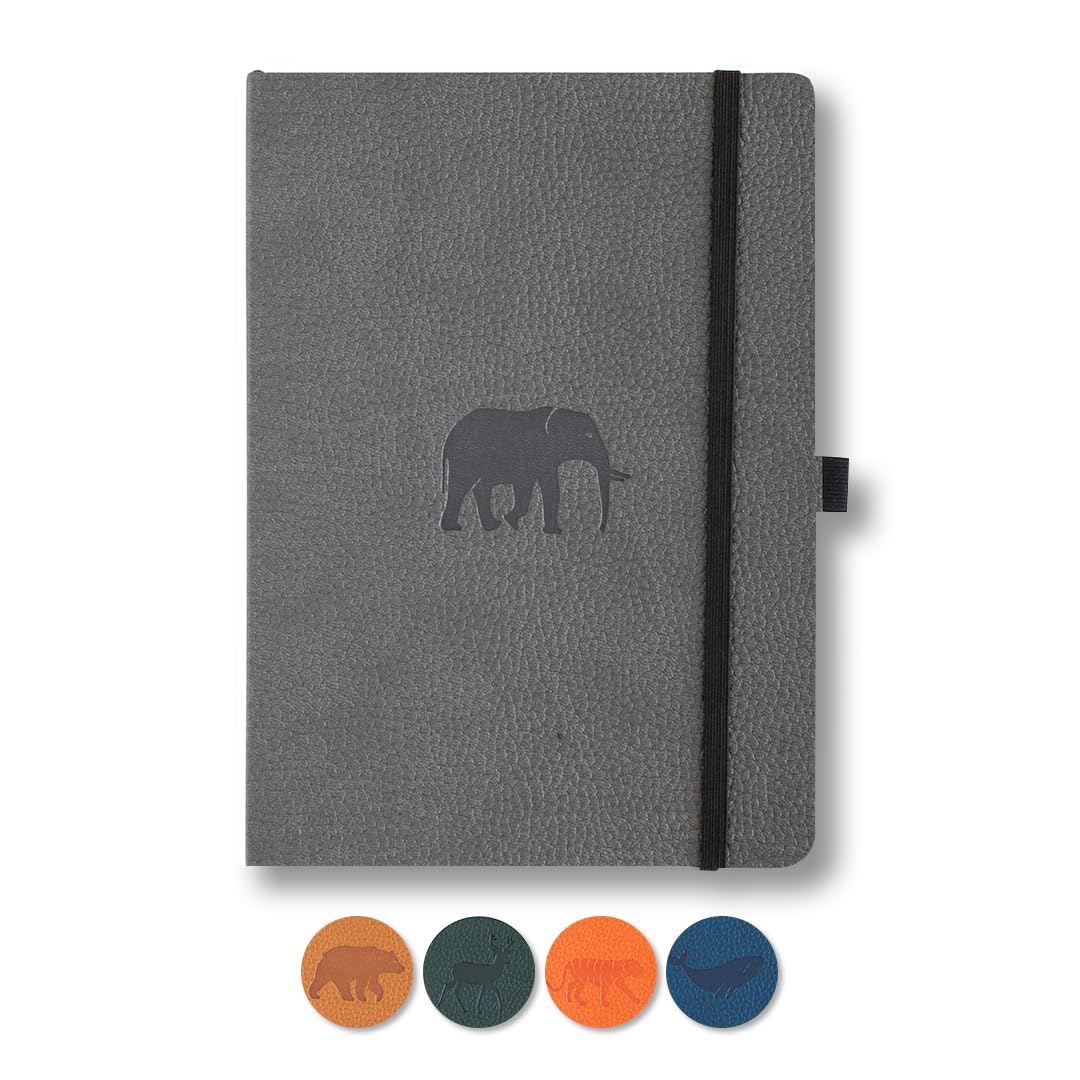 Dingbats* Wildlife Dotted Journal Notebook A5 - Vegan Leather Soft Cover - Ideal