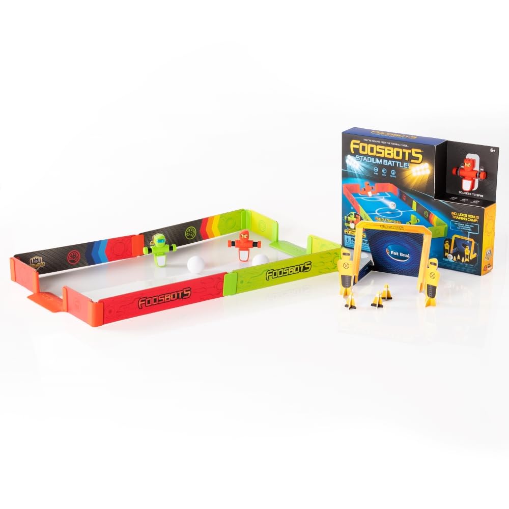 Photos - Other Toys Fat Brain Toys Foosbots Stadium Battle ​ Spinning Robot Table Football Game Includes 2 Foosbots 1 Ball Customisable Stadium 