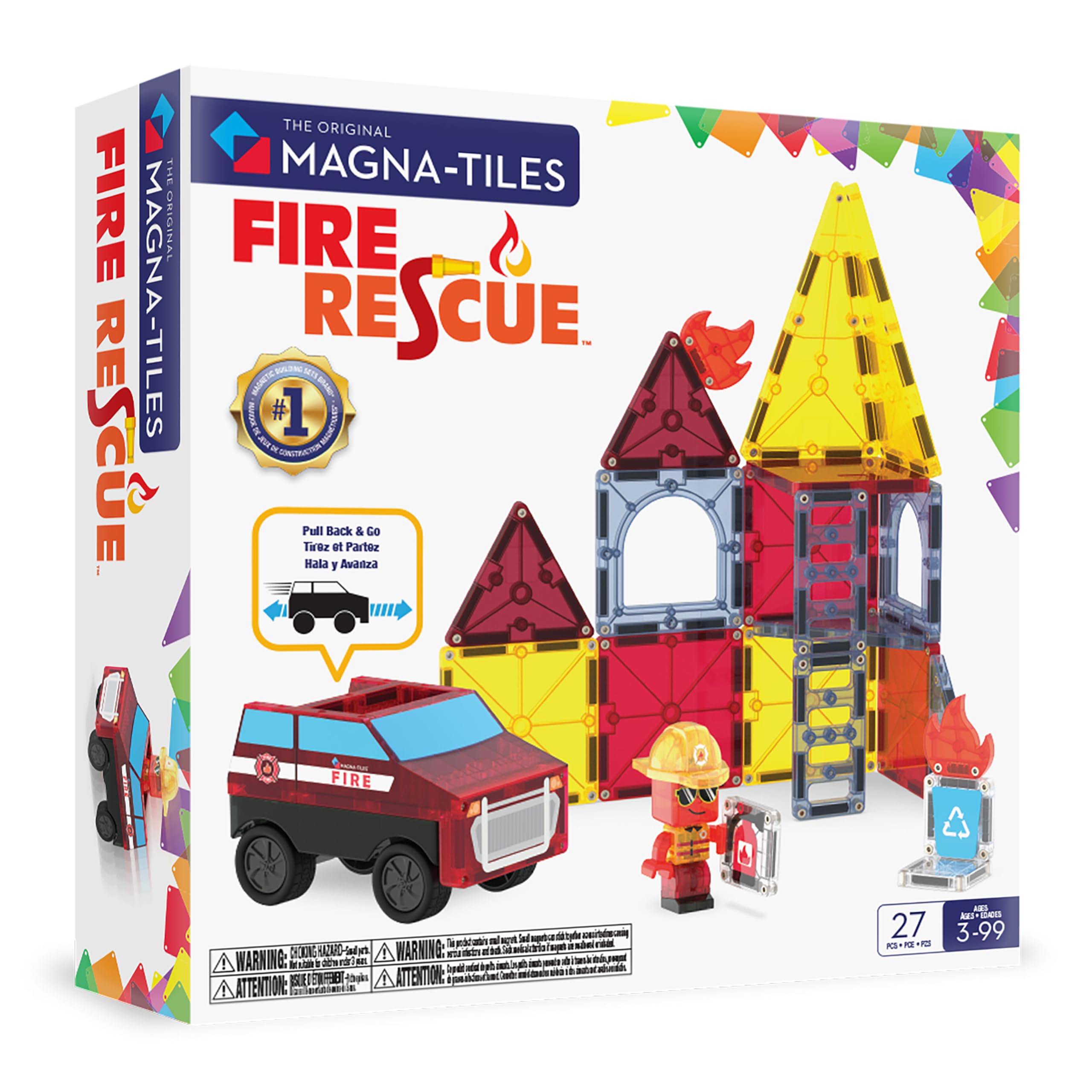 Photos - Construction Toy MAGNA-TILES Fire Rescue 27-Piece Magnetic Construction Set The Original Magnetic Building Brand MAGNA-TILES Fire Rescue 27-P