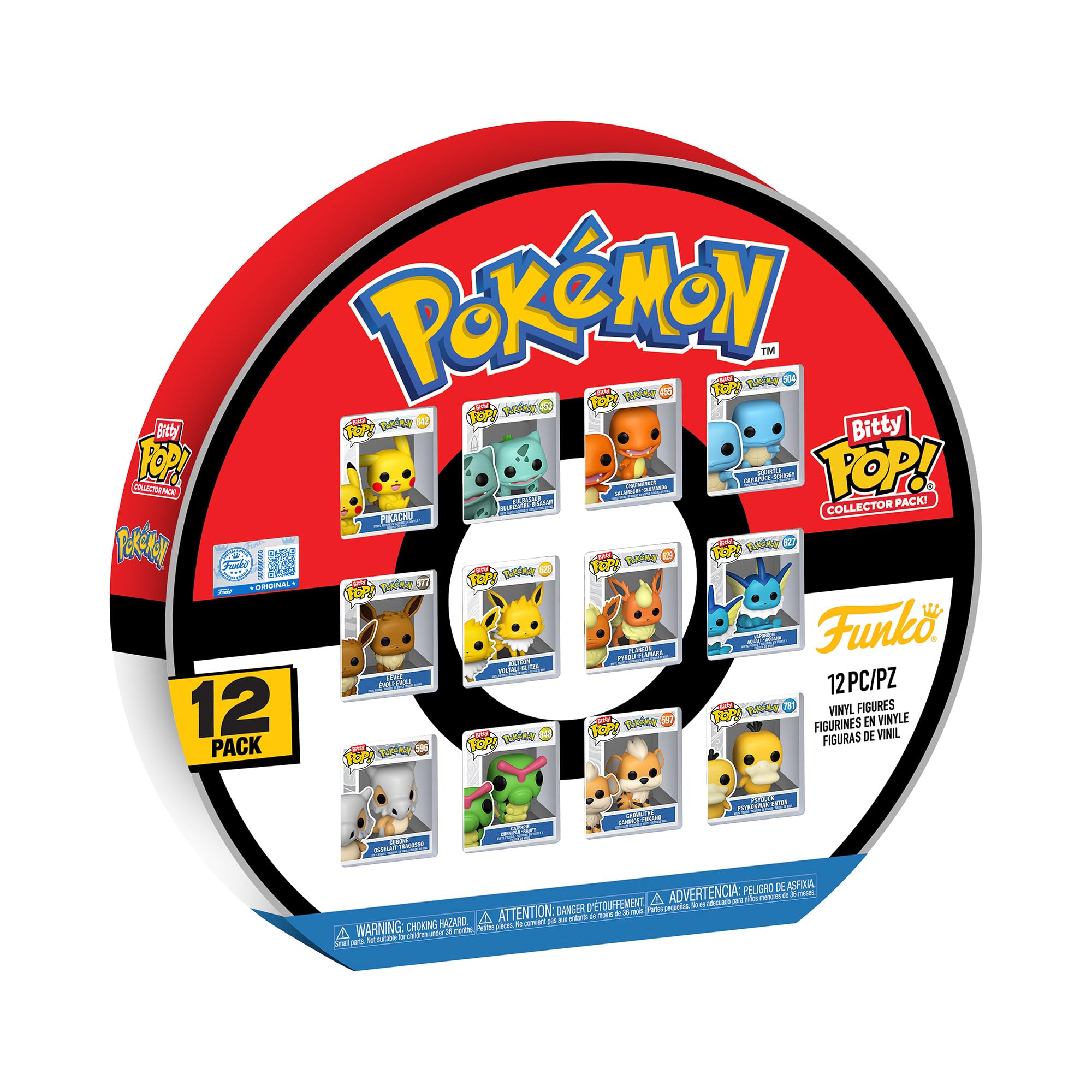 Photos - Action Figures / Transformers Funko Bitty Pop! Pokemon: 12 Pack - Includes Pikachu Eveee Charmander Squirtle and more - 0.9 Inch  - Collectable Min (2.2cm)