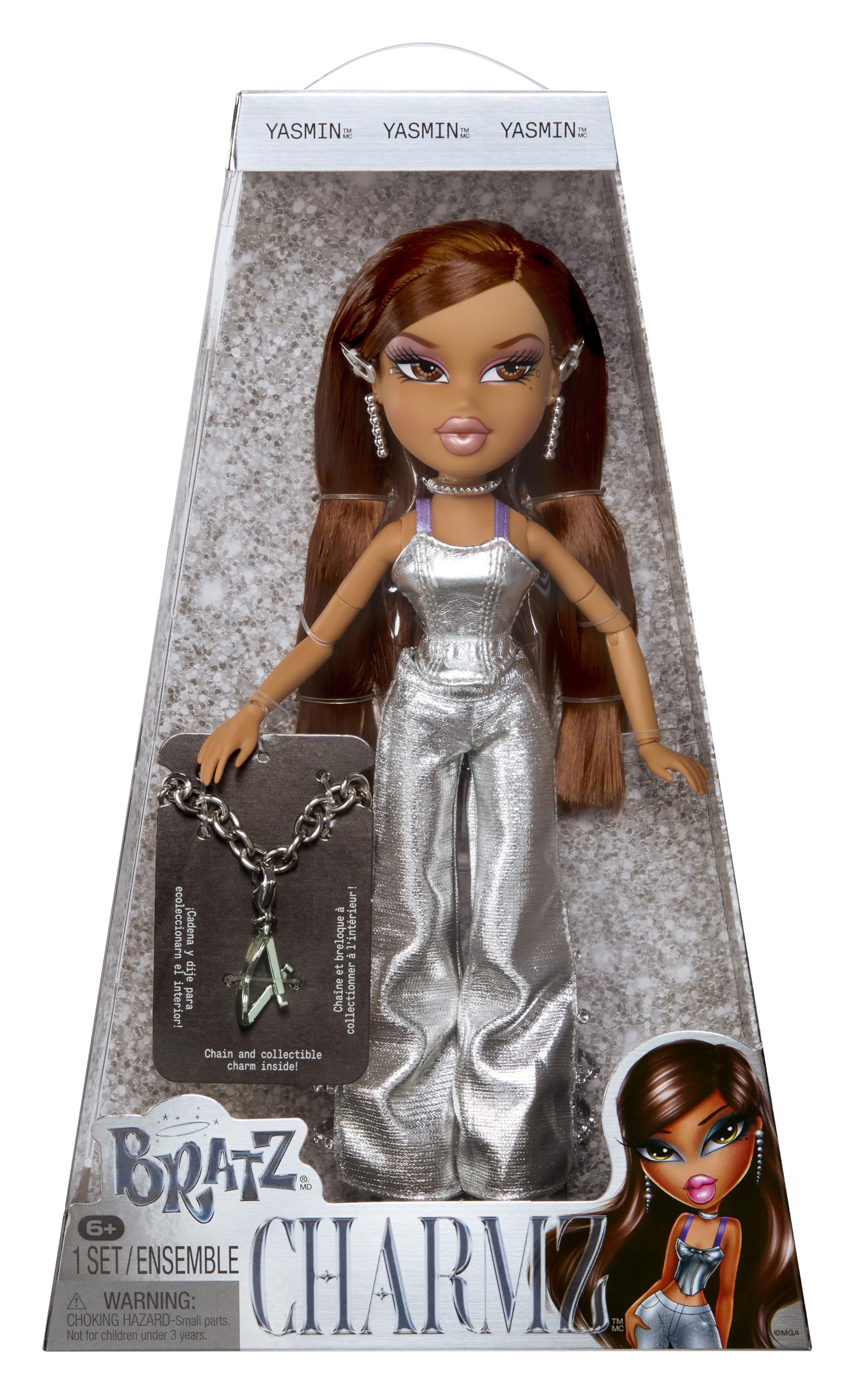 Photos - Doll Bratz Charmz Yasmin - Fashion  with Collectible Charm Bracelet Includes Outfit & Accessories Comes in a Display-Worthy P 