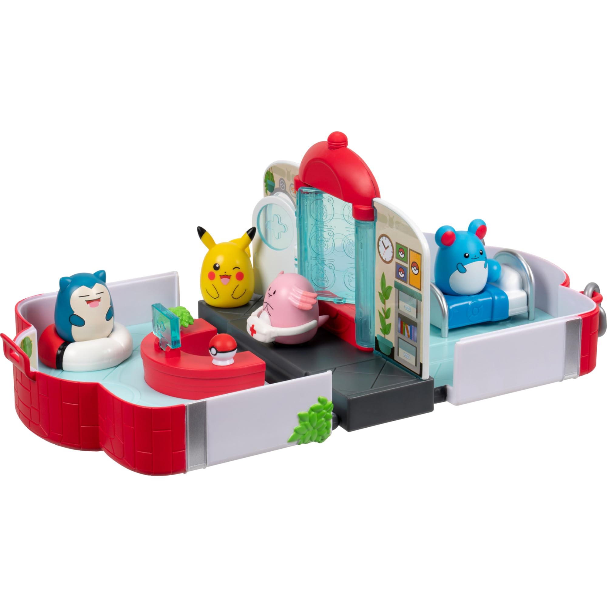 Photos - Action Figures / Transformers Squish-a-longs Pokémon Centre Playset by Jazwares Collect Trade and Play (4) Mini-Squish  an(Chansey Marill Pikachu Snorlax)