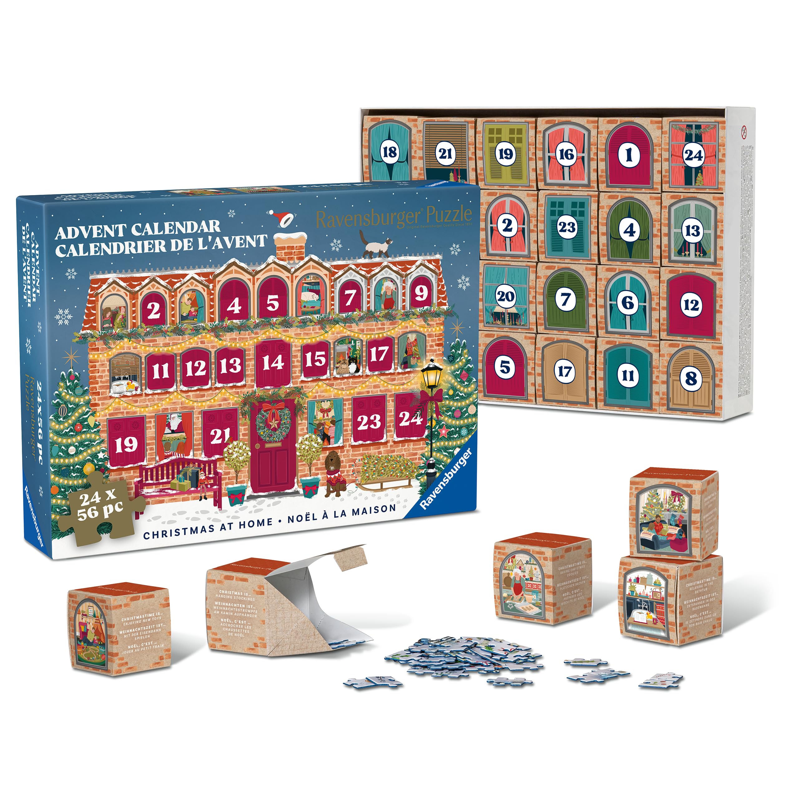 Photos - Jigsaw Puzzle / Mosaic Ravensburger Jigsaw Puzzle Advent Calendar Christmas at Home – 24 x 56 Piece Festive Puzzles by Claire Wilson – Build Indivi 