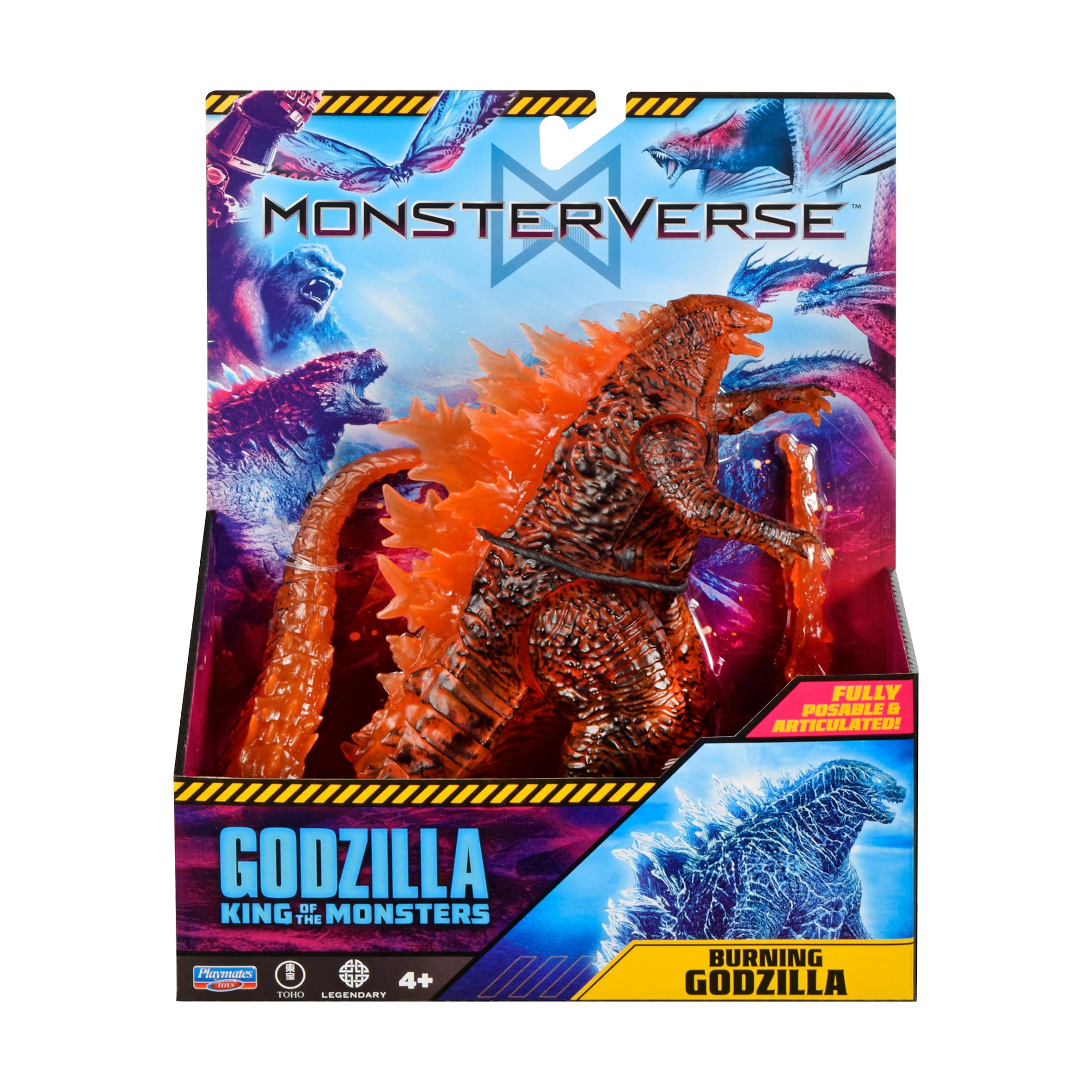 Photos - Action Figures / Transformers Playmates MonsterVerse King of the Monsters Official Fire Glow Godzilla 6-Inch Action Figure – Burning Godzilla Toy with Fiery Design 