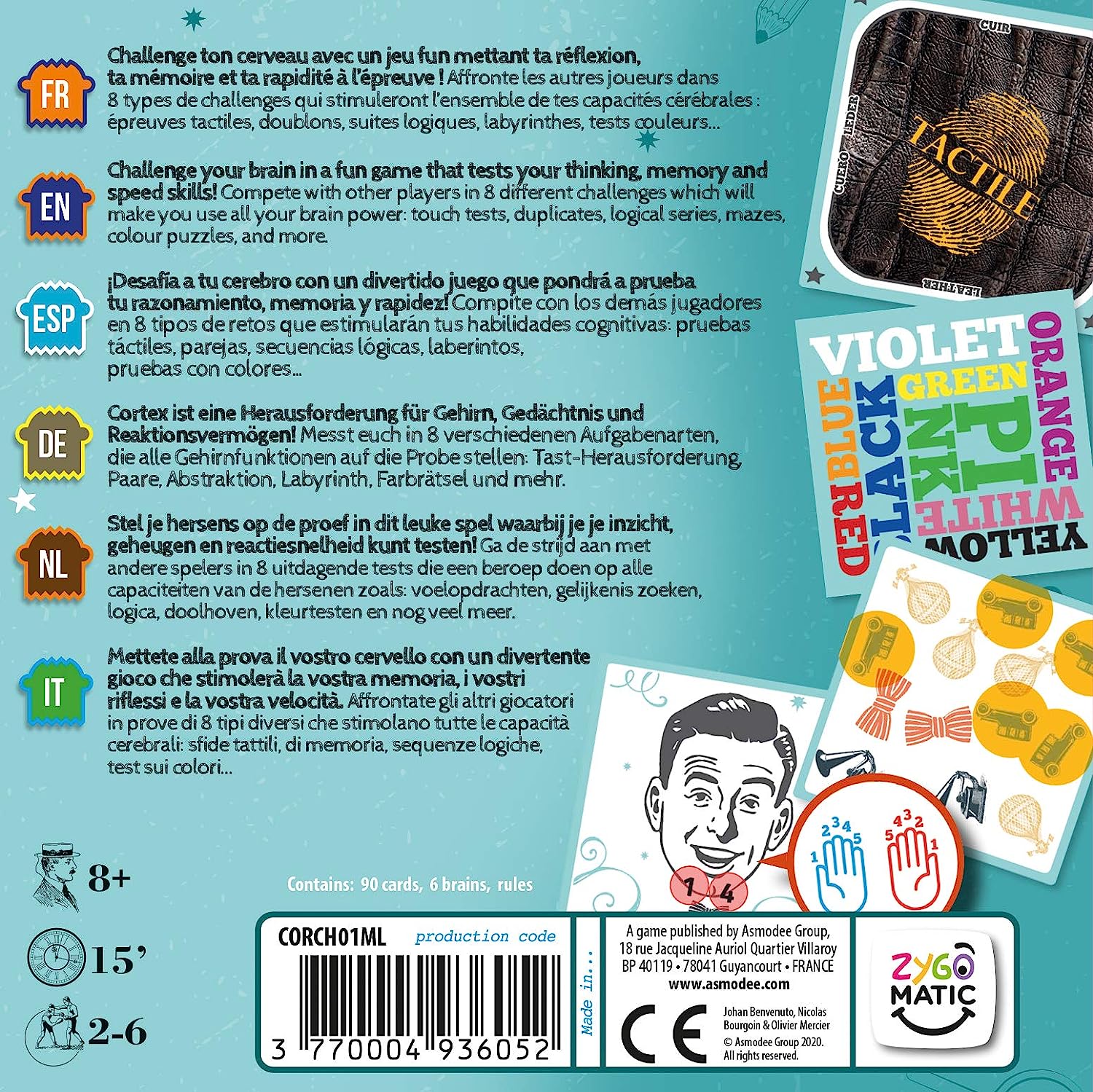 Zygomatic, Cortex Challenge (türkis), Partyspiel, Ratespiel, 2-6 Spieler, Ab 8+ - Bild 9 von 10