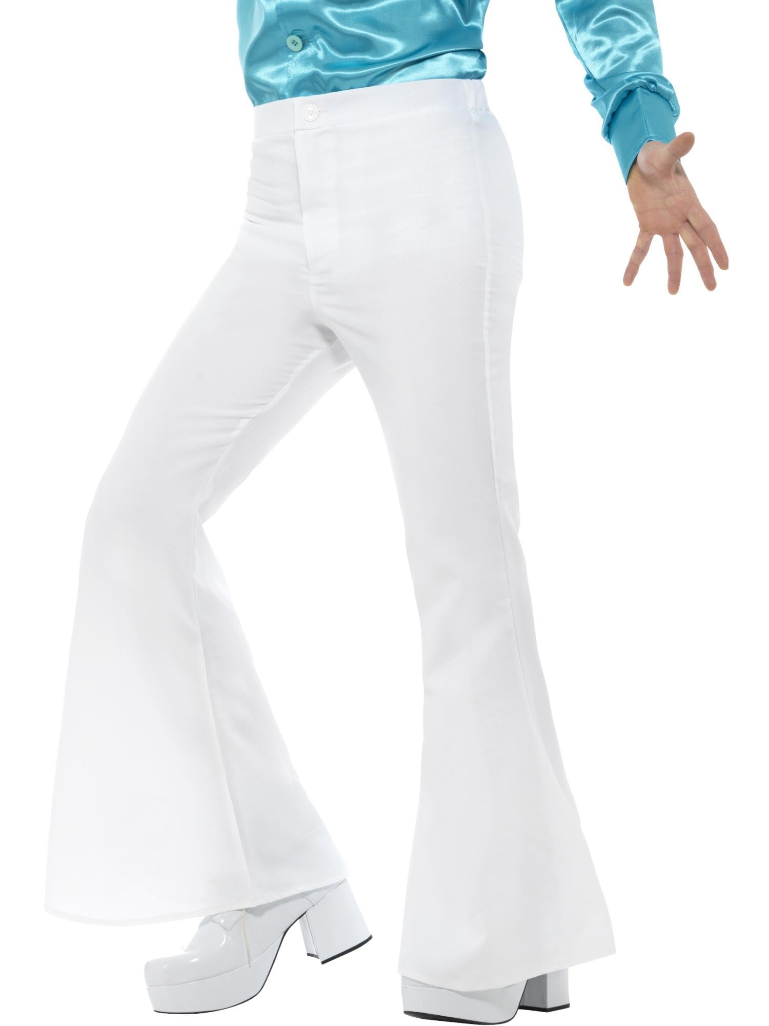 Smiffys Flared Trousers, Mens, White (Size M) - Picture 1 of 4