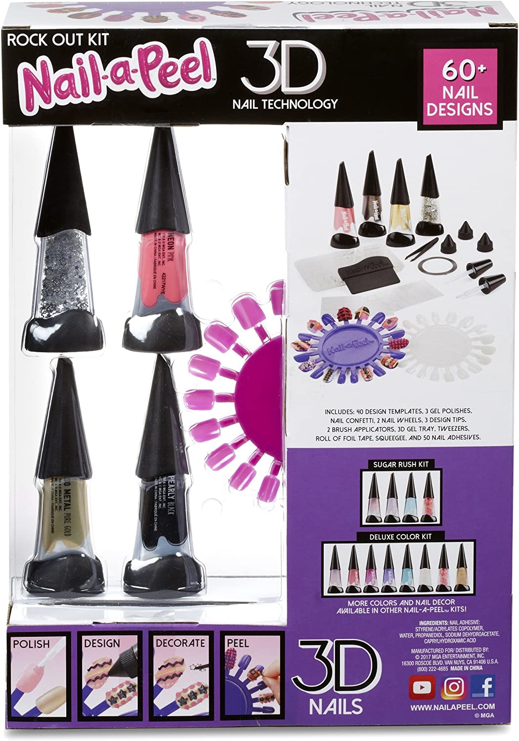 Nail A Peel Nagel EIN schälen 550136 Girly Thema Kit Rock Out Kit - Bild 2 von 5