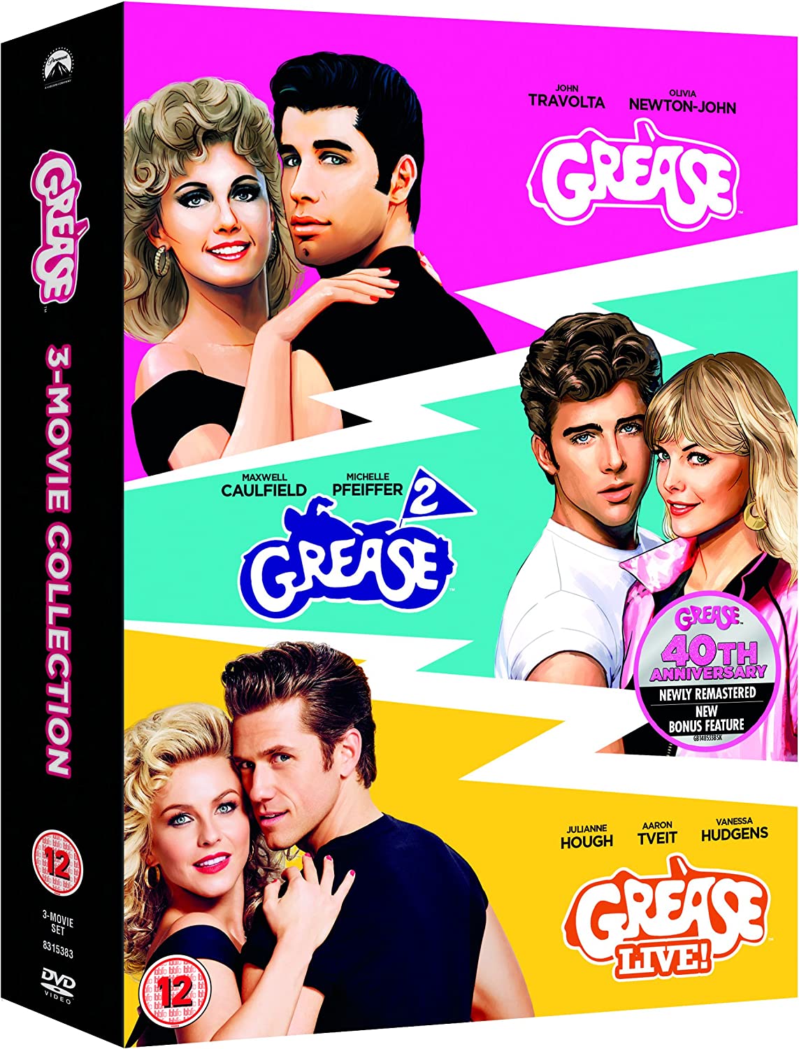 Grease 40th Anniversary Triple (Grease/Grease 2/Grease Live) (DVD) John Travolta - Imagen 3 de 5