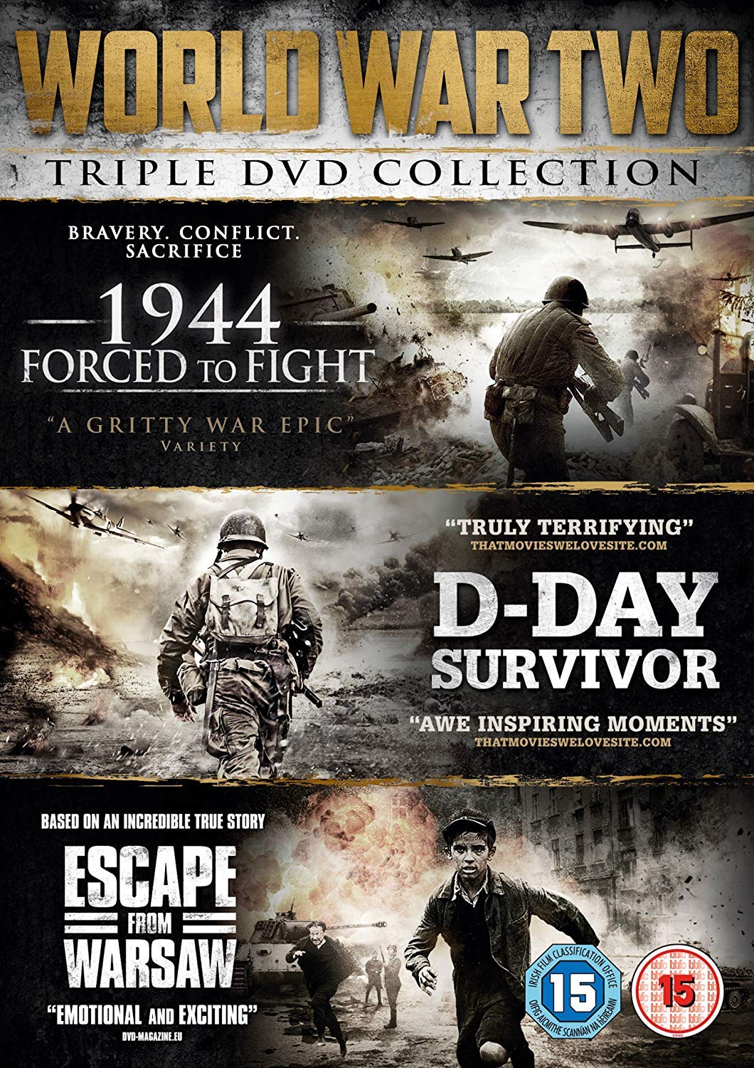 World War Two Triple 1944: Forced to Fight D-Day Survivor and Escape from Warsaw (DVD)
