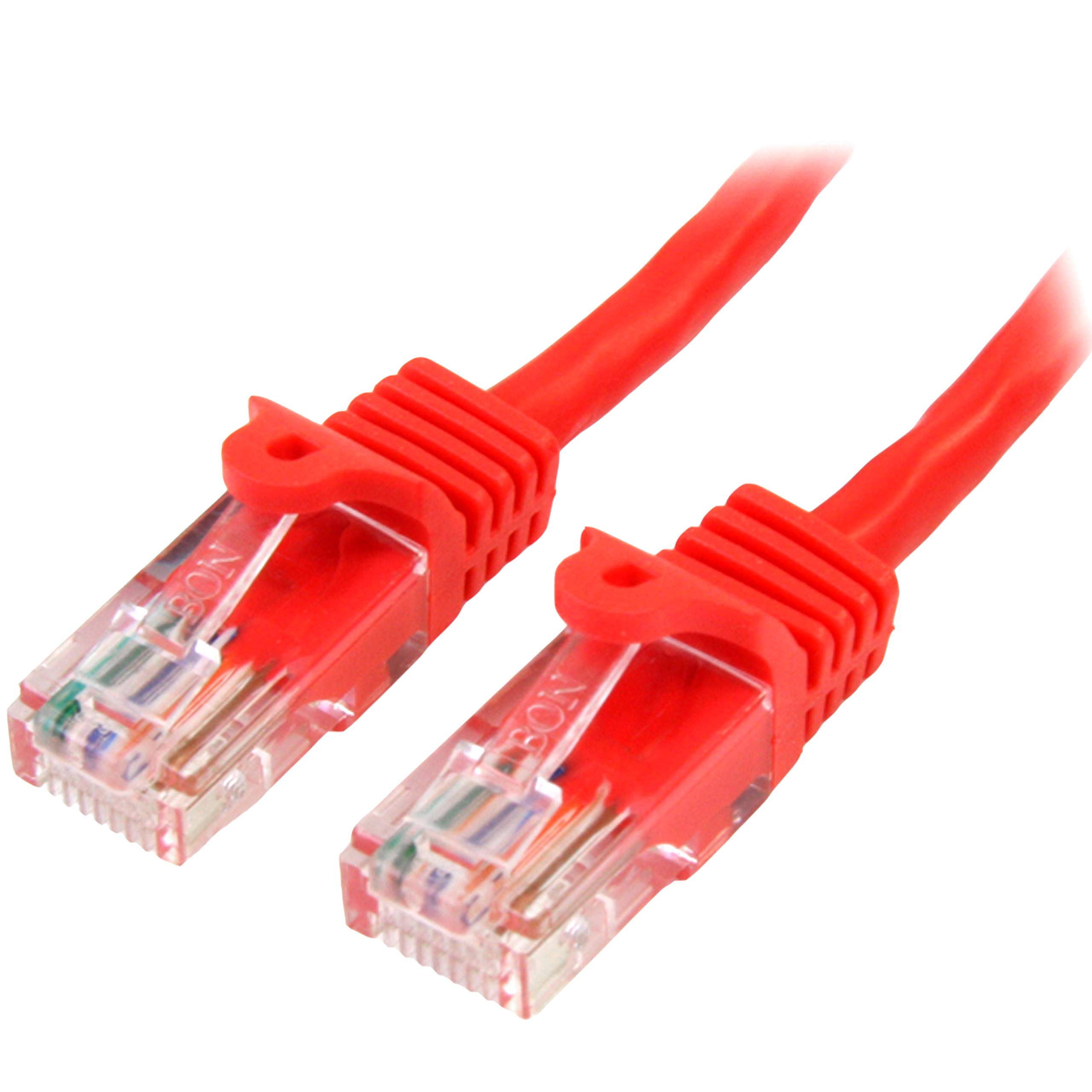 StarTech.com Красный соединительный кабель Cat5e длиной 0,5 м с разъемами RJ45 без зацепления - Short Et