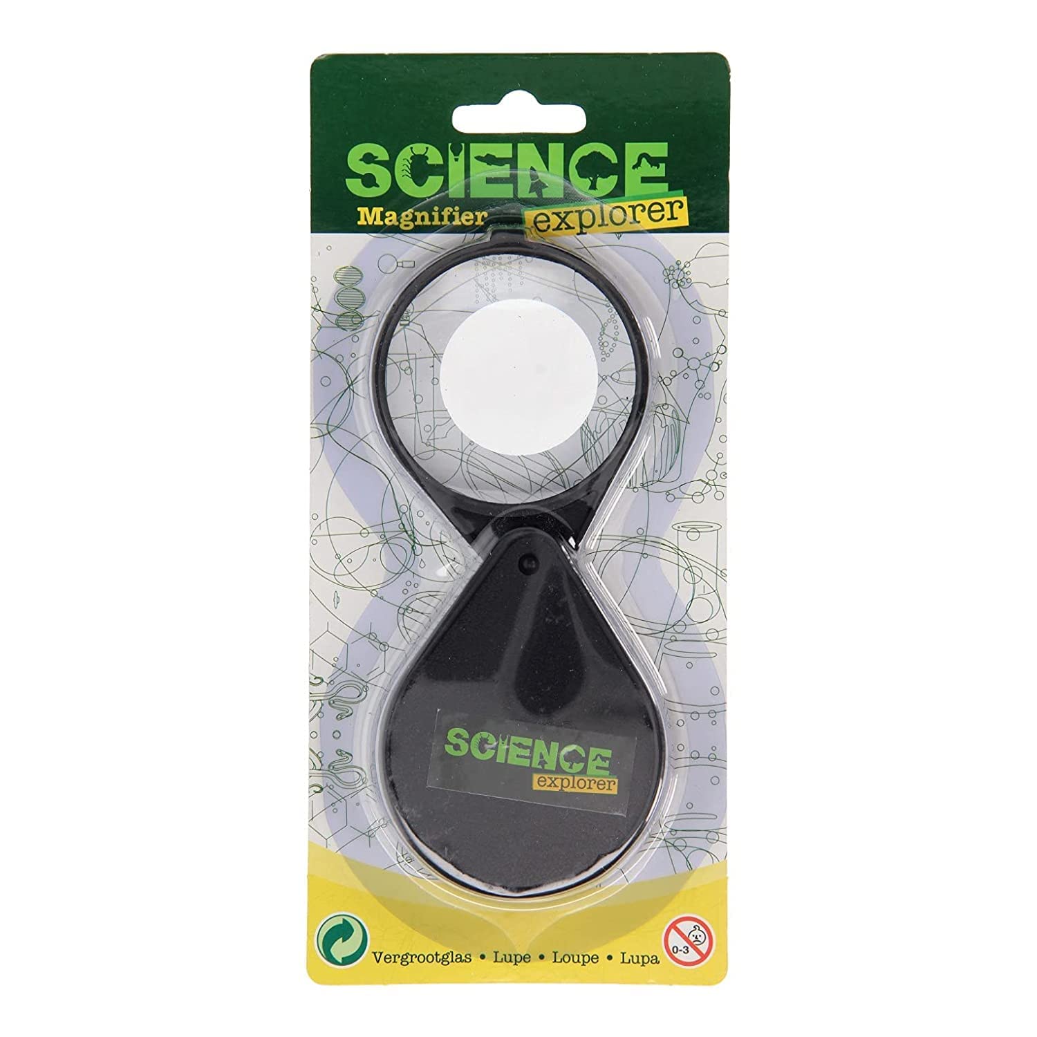 Увеличительное стекло Johntoy Science Exploder черное 8,5 см