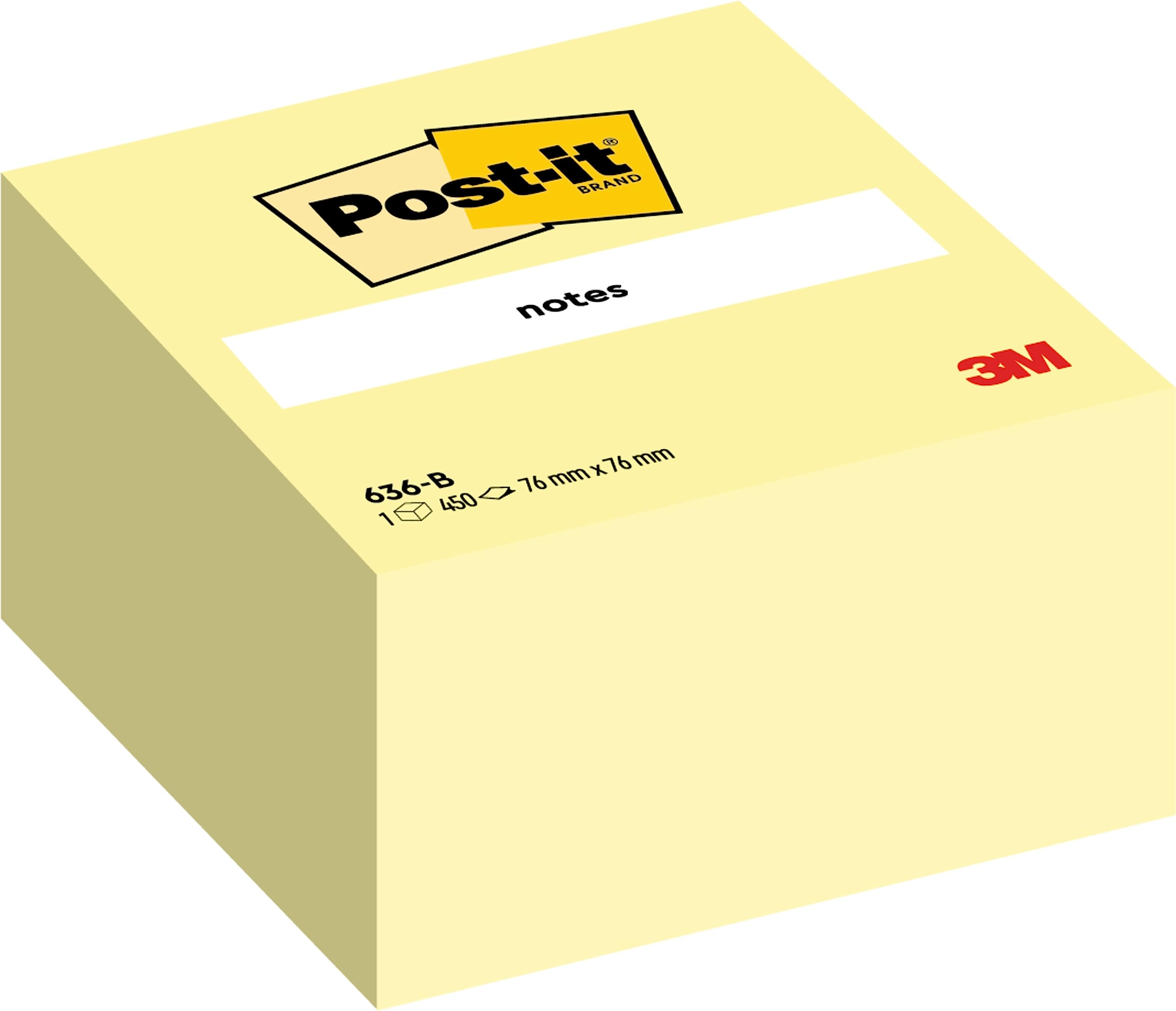 Post-it Notes Cube Canary Yellow 450 Sheets 76mm x 76mm-image