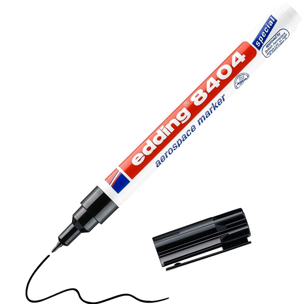 edding 8404 aerospace marker - black - round nib 0.75 mm - for low-corrosion ins