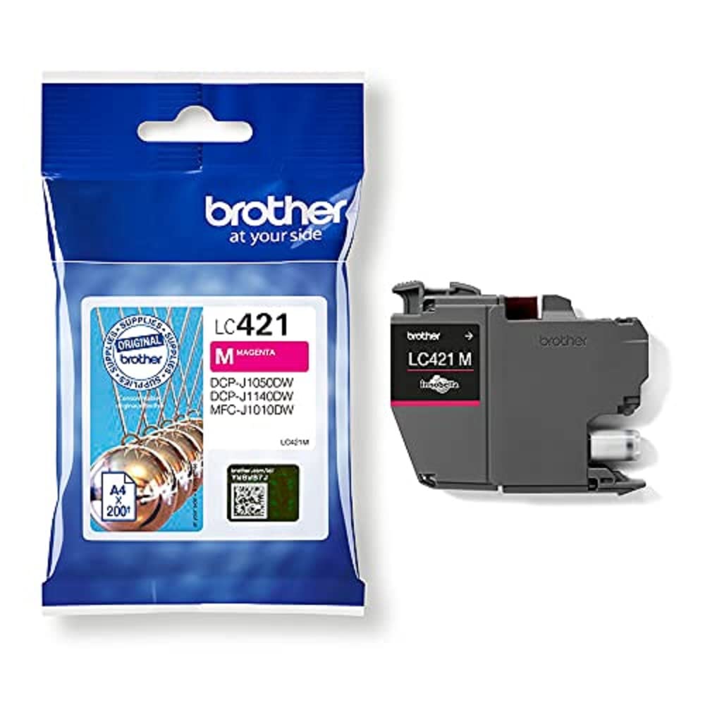 Brother LC-421M Inkjet Cartridge, Magenta, Single Pack, Includes 1 X Inkjet Cart