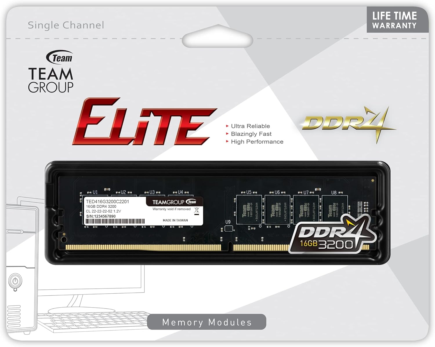 TEAMGROUPTE TEAM ELITE MEMORY DDR4 16GB 3200MHZ One size multicoloured - Picture 6 of 7