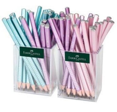 Faber-Castell Bleistift Jumbo Grip Sparkle, 2-Piece Set, Colour Lacquer, Soft Gr